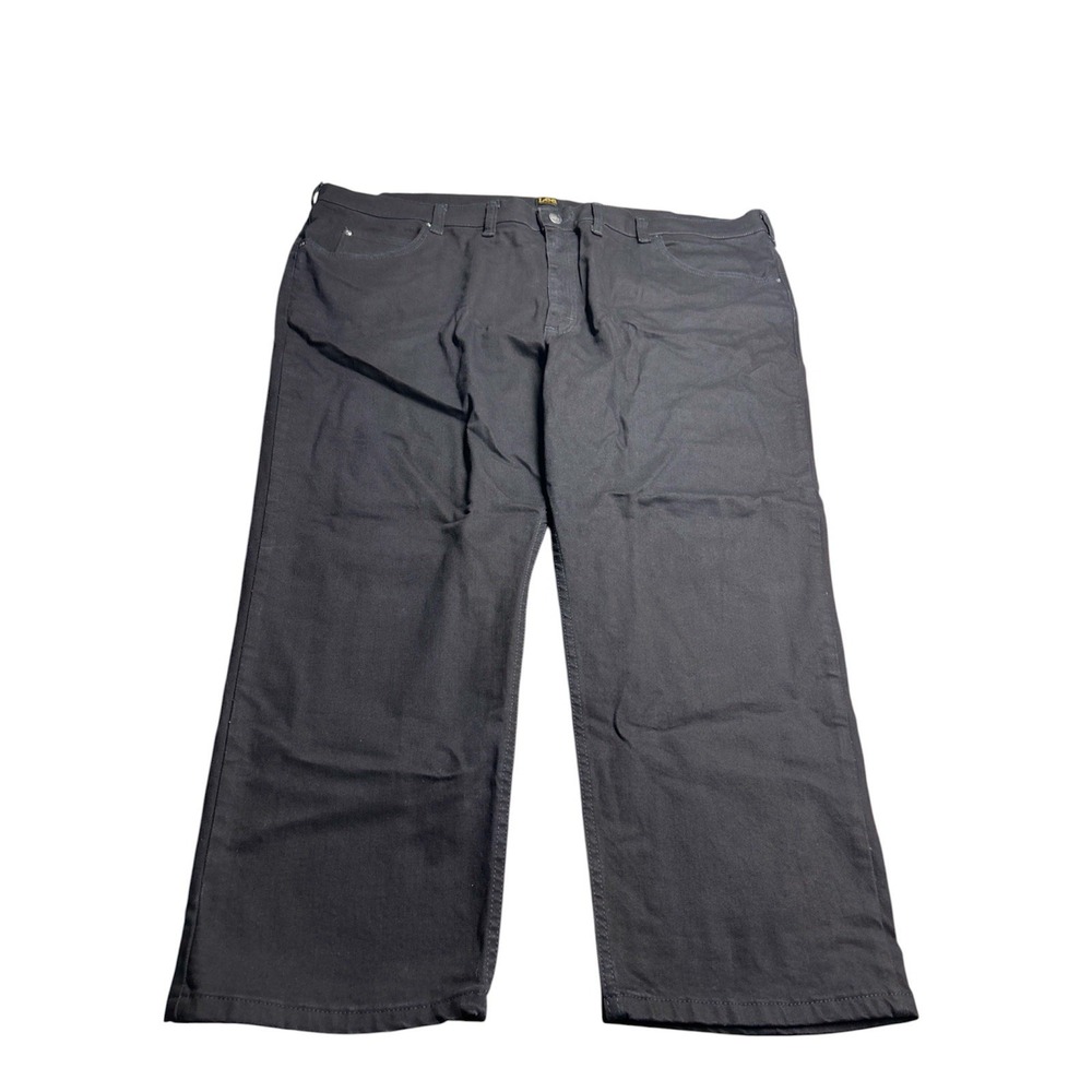 Lee Mens Denim Jeans Stretch 52x28 Black Regular Fit Straight Leg